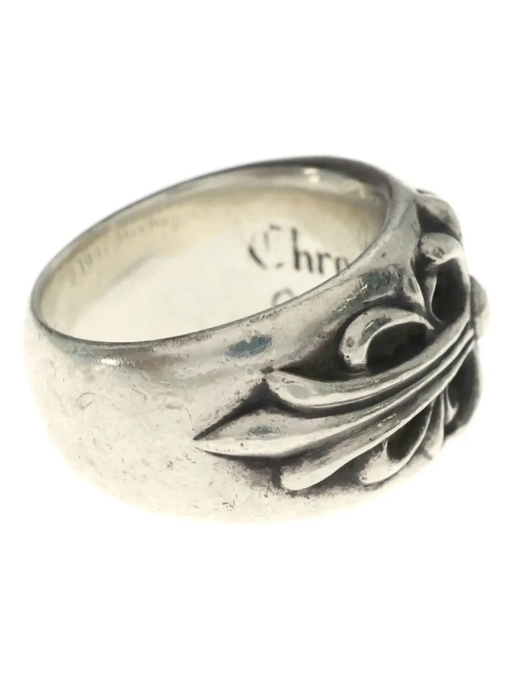 Chrome Hearts Flrl Floral Cross Ring Silver